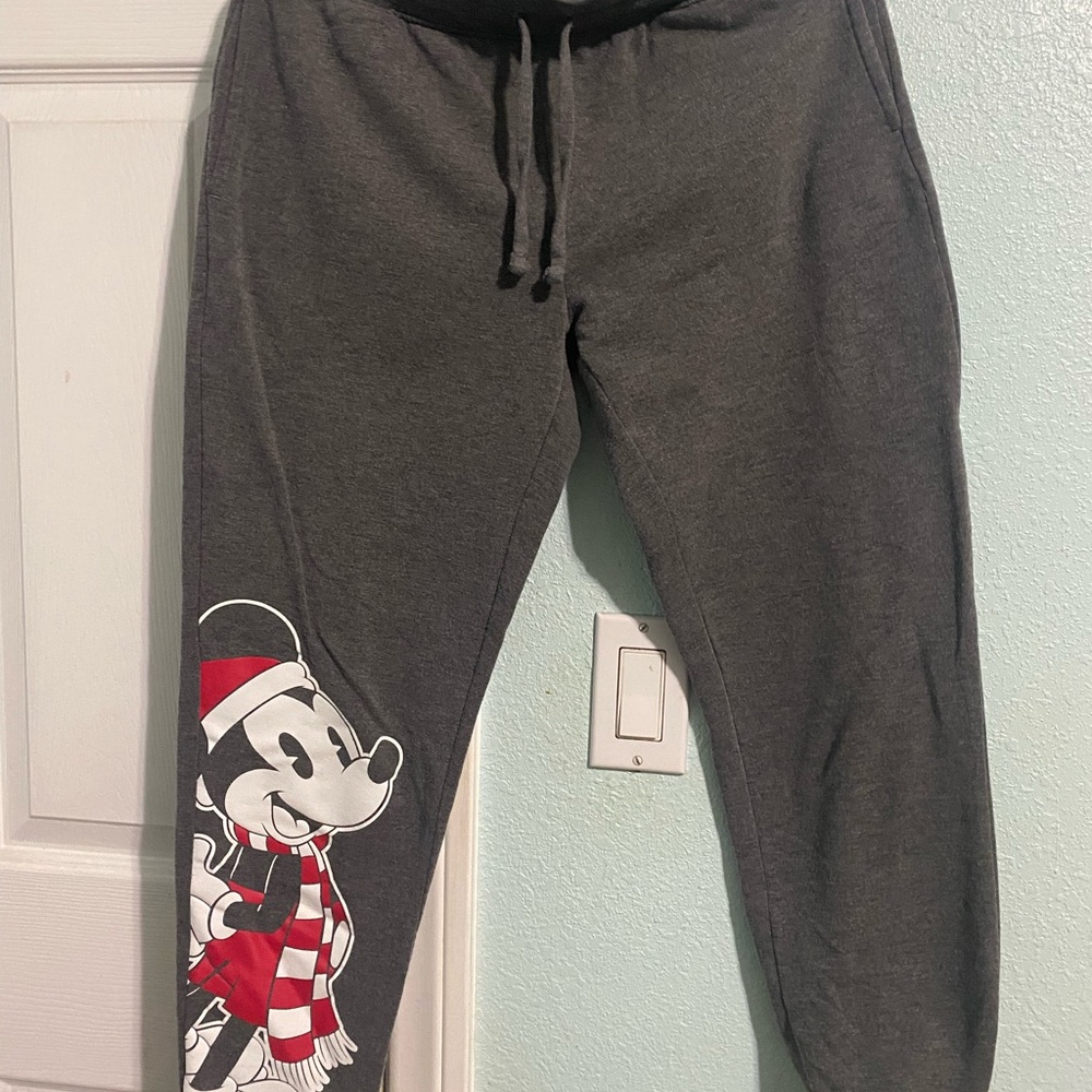 Disney Charcoal Joggers with Mickey Mouse Print, used kids